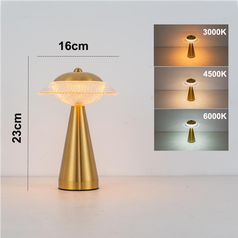 2000mah Metal LED Table Lamp Touch Sensor Night Light Rechargeable Reading Lamp for Restaurant Hotel Bar Bedroom Decor Light