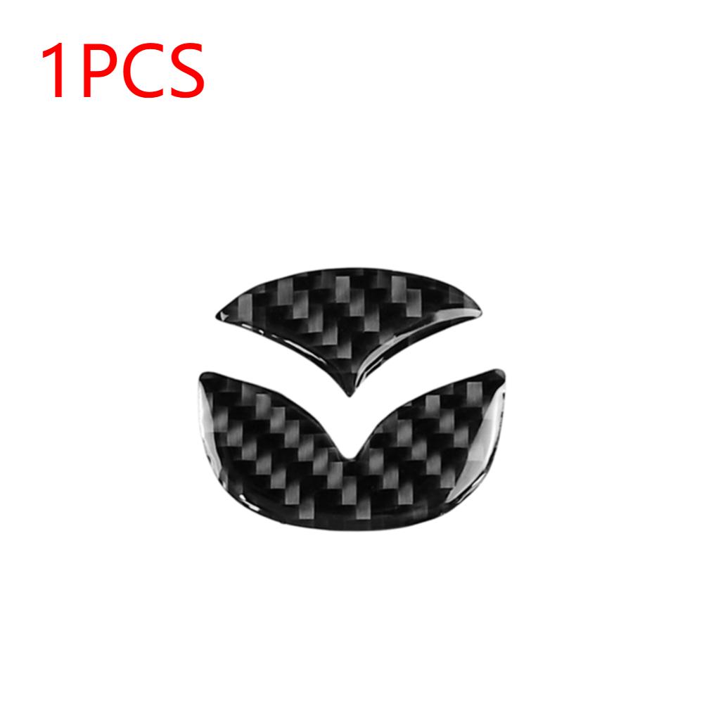 

1-4Pcs Decorative Stickers For Mazda Axela ATENZA CX-5 CX-4 Steering Wheel Center Cover Carbon Fiber Interior Decals Accessories