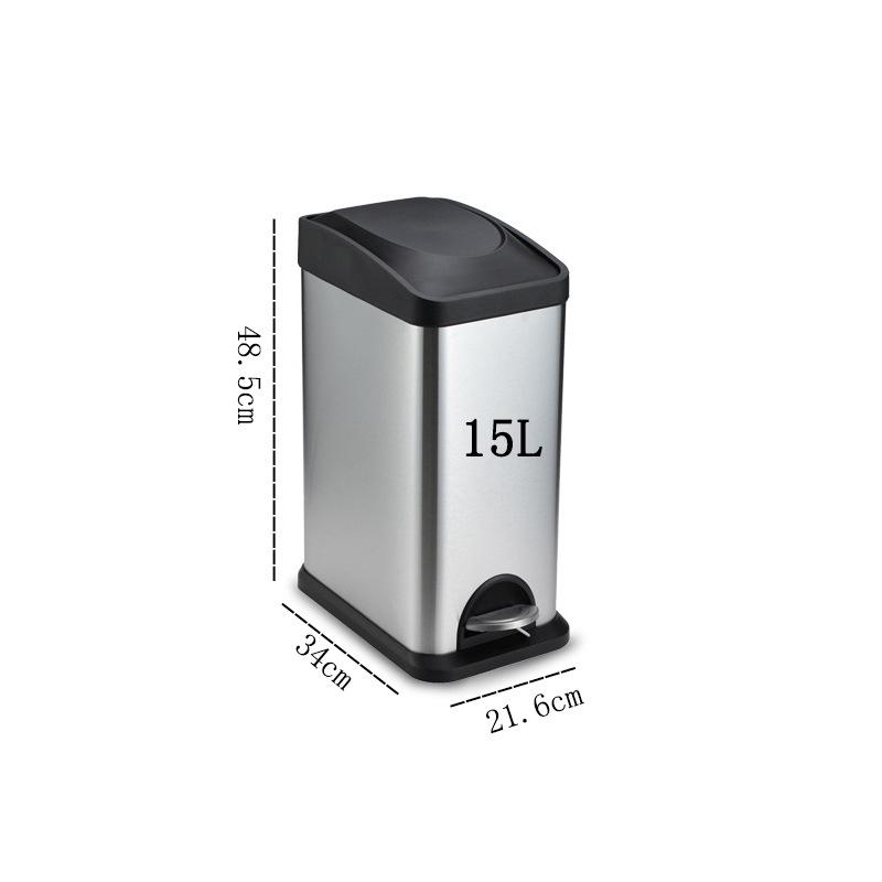 Eco-Friendly Stainless Steel Flip-Top Foot-Pedal Trash Bin for Living Rooms and Outdoors