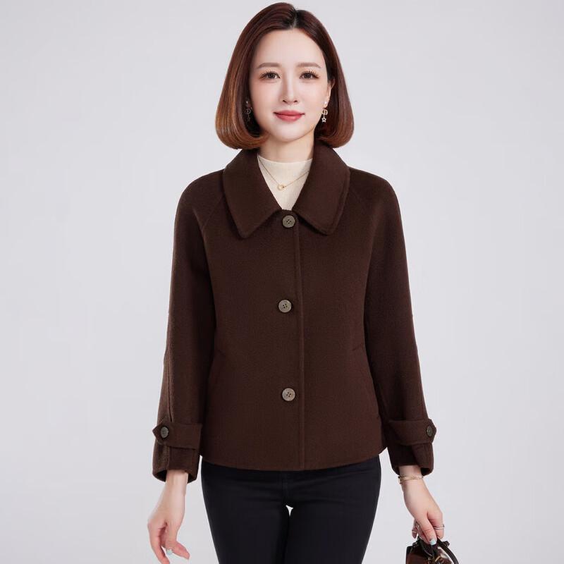 Hengyuanxiang Women's 100% Wool Double-Faced Short Coat