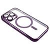 For iPhone 15 Pro Max Magnetic Case WANLONFENG Electroplated TPU Cover with Lens Film+2Pcs Tempered Glass