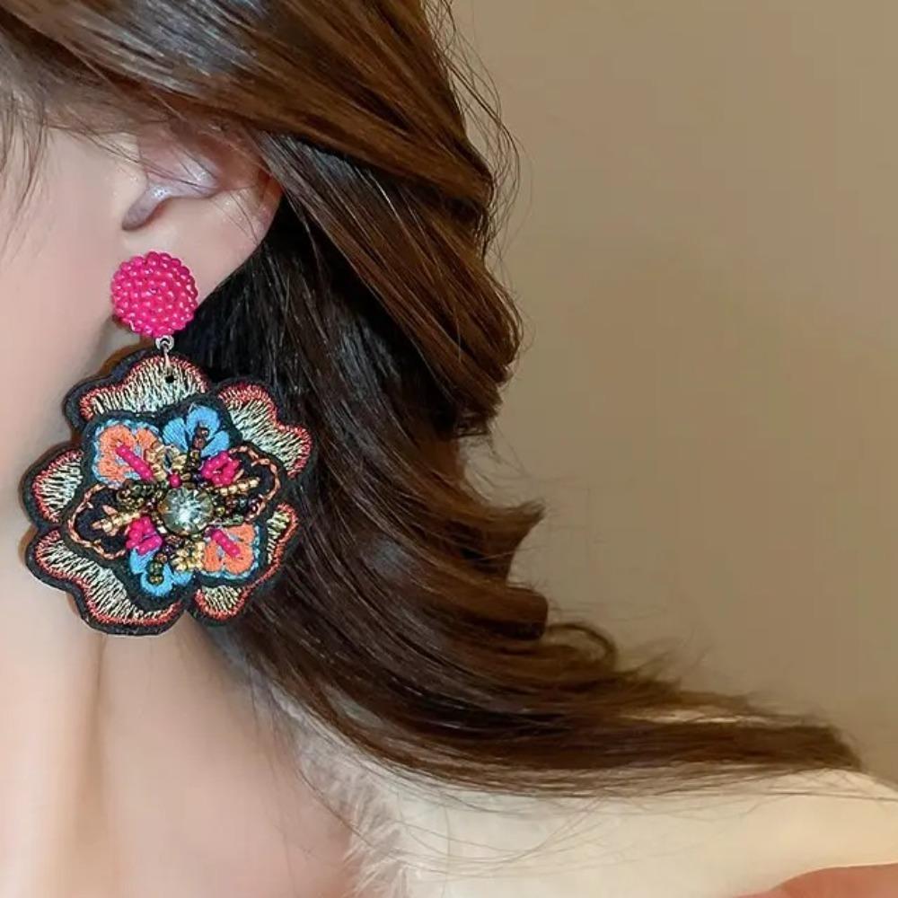 Ear Jewelry Embroidery Flower Earrings Luxury Delicate Earrings for Women  Gifts