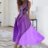 Women's Floral Print Casual Sleeveless Long Maxi Dress V Neck A Line Swing Streetwear Fashion Dress for Outdoor Daily Date Wear