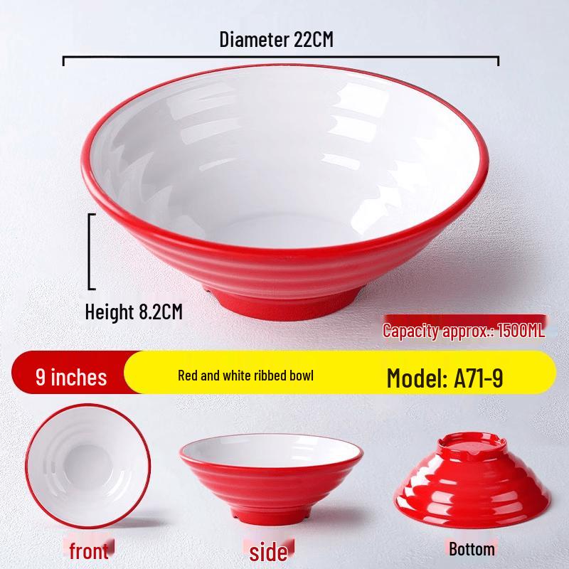 Lantuan Melamine Noodle Bowl & Cutlery Set
