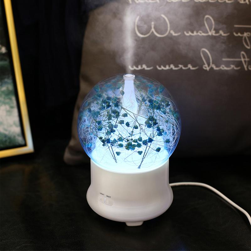 Led night decor light Bedroom kids sleeping lamp for Office gift bulb rechargeable with flower Humidifier lamp with Diffuser