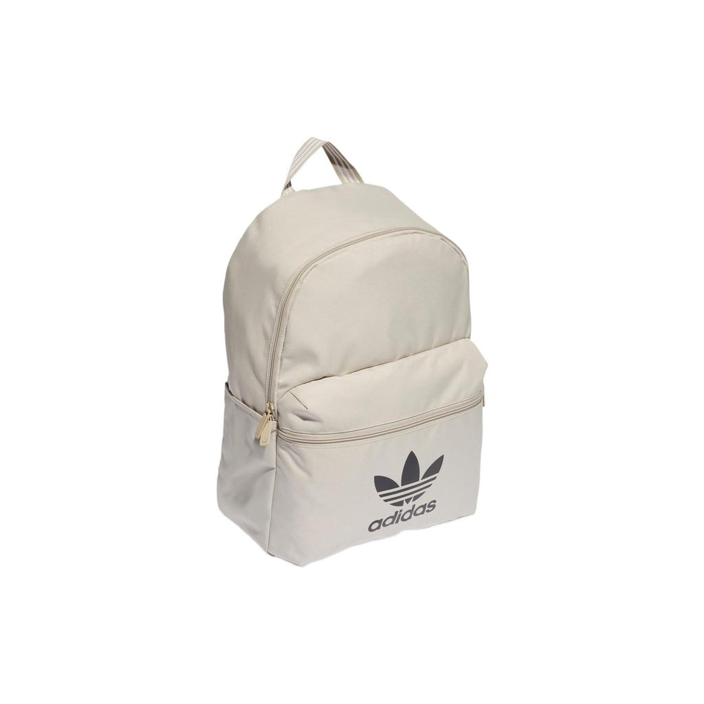 Adidas Originals Three Stripes Sports Zipper Fabric Backpack Unisex Backpacks Beige IL1963