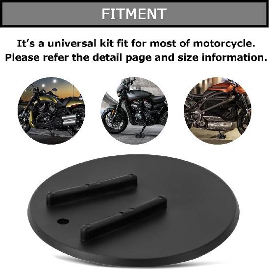 PSLER Motorcycle Kickstand Pad Kick Stand Coaster Puck Parking Stand Support Plate Helps Park Your Bike on Hot Pavement Grass Soft Ground
