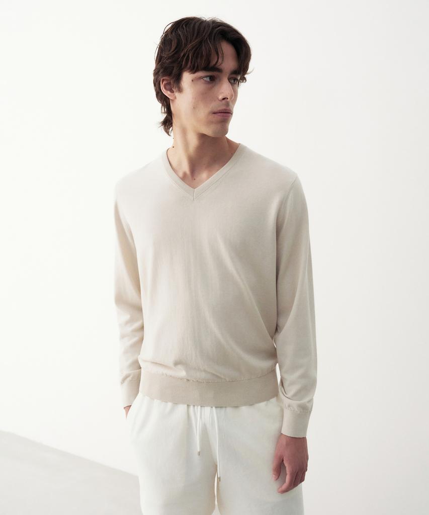 Jeilium Allen Summer Essential V-Neck Knit Light Beige (Dry Touch)