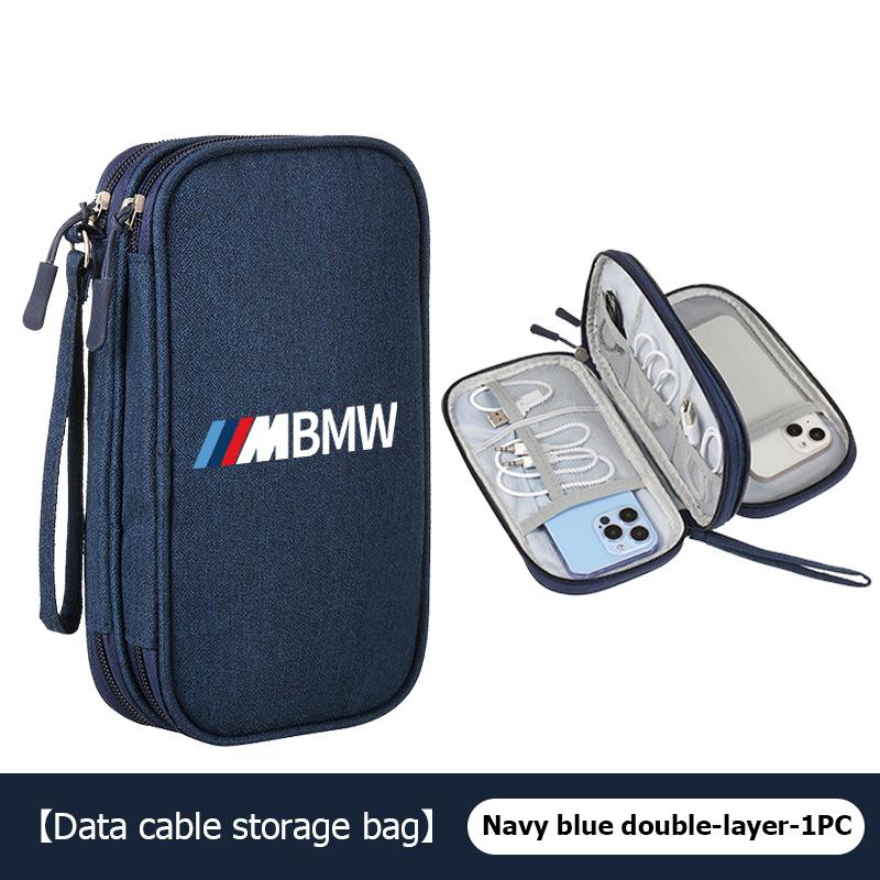 For BMW 3 Car Styling Digital Storage Bag Oxford Cloth Cable Tools Travel Purse For BMW M Sport M2 M3 M4 M5 M6 E46 E90 E60 F10 F20 E87 X3
