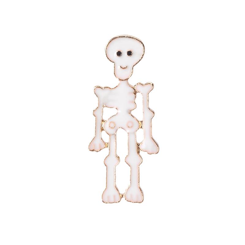 Trendy Halloweenská kreslená brož lebka dýně duch čarodějnice