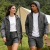 Men’s Lightweight Hooded Windbreaker Jacket and Shorts Set with Zipper Pockets Relaxed Fit Outdoor Wear