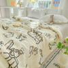 Black White Cartoon Crocodile Summer Quilt Kawaii Animals Print Thin Blanket Air-conditioning Quilted Quilt for Kids Boys Girls