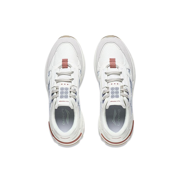 Li Ning Cheng Feng 2.0 Fabric Synthetic Leather Color Block Non-Slip Wear-Resistant Low-Top Sports Casual Shoes Men Sneakers Off-White AGCT155-5
