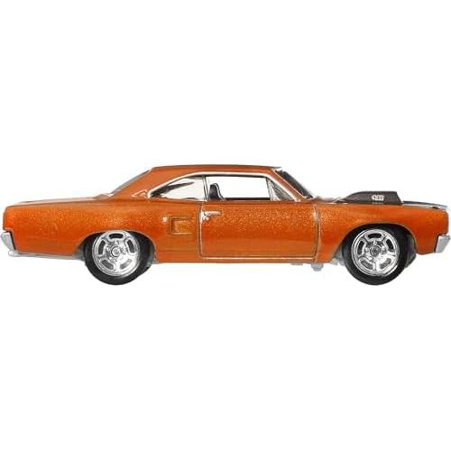 Hot Wheels Fast & Furious 1970 Custom Plymouth Road Runner Toy Car for 3 Year Olds, Orange, JBL87