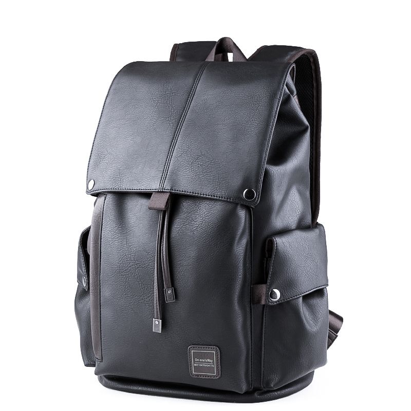 

Дорожный мужской кожаный рюкзак для компьютера в американском стиле для поездок и отдыха Black