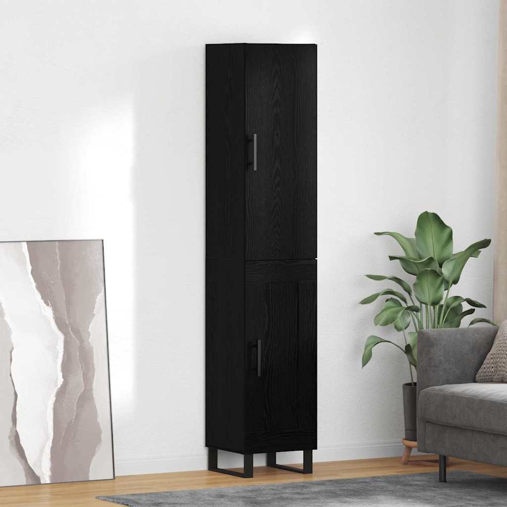 Highboard Black Oak Effect 34.5 x 34 x 180 cm Particleboard