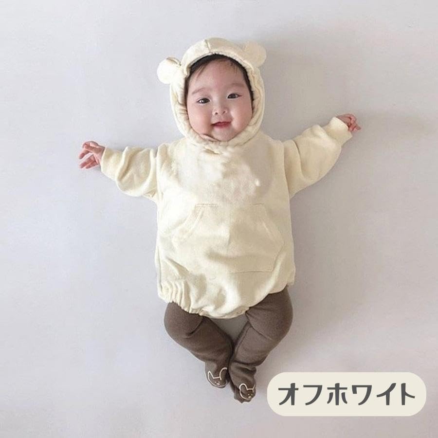 EnDast Baby Long Bear Animal Stylish 90cm Romper, Sleeves, Hooded, Ears, Kigurumi, Halloween, Coverall, Children's Clothing, Spring, Autumn, Winter,