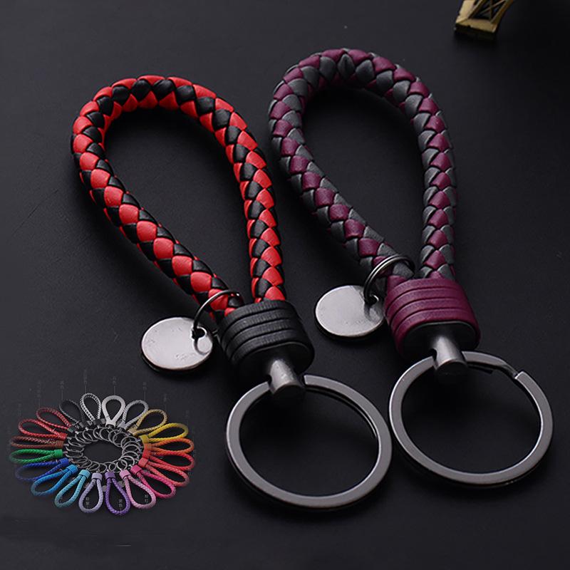 New Creative Tungsten Steel Braided Rope Keychain Leather Key Chain Handmade Doll Pendant Party Gift Small Jewelry