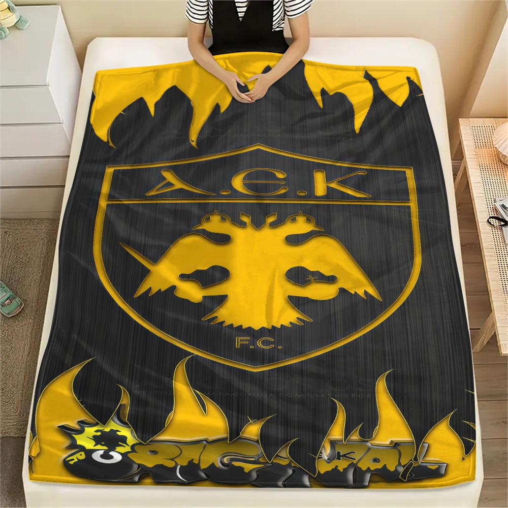 AEK Athens F.C FlAannel Blanket, High quality Comfortable for All Seasons, Home Decor, Warmth and Comfort