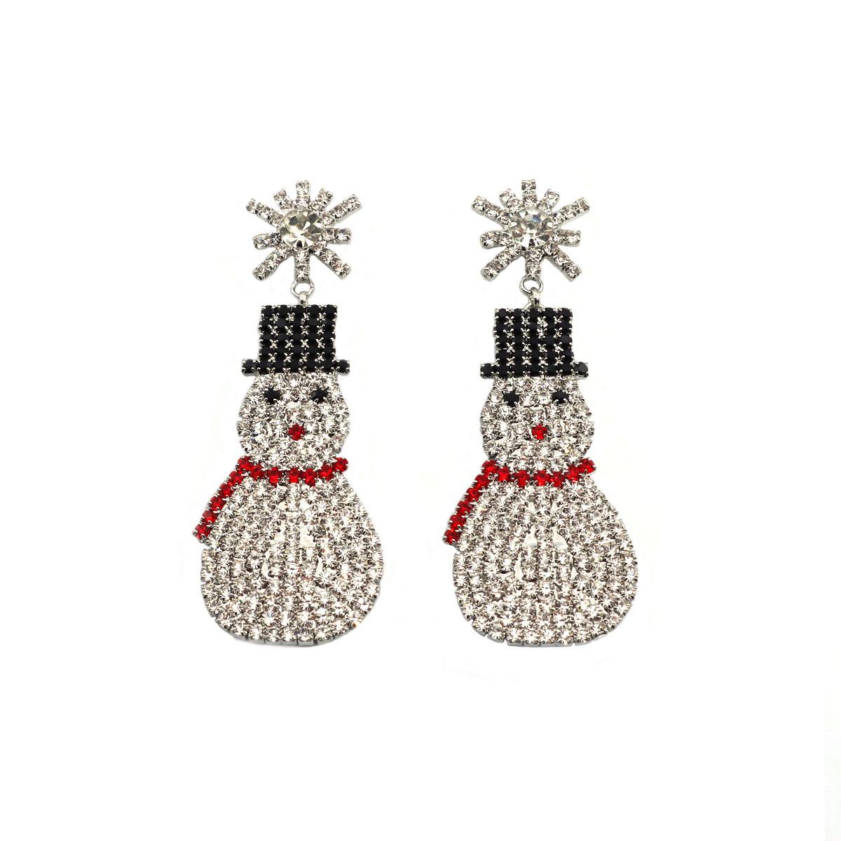 

Trendy Rhinestone Snowman Earrings for Christmas Parties – Colorful, Cute, and Cool Cross-Border Fashion Gift срібний