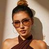 Trendy Square Sunglasses Fashion Vintage Double Bridge Casual Sun Glasses Women Stylish Oversized Brand Design Shades