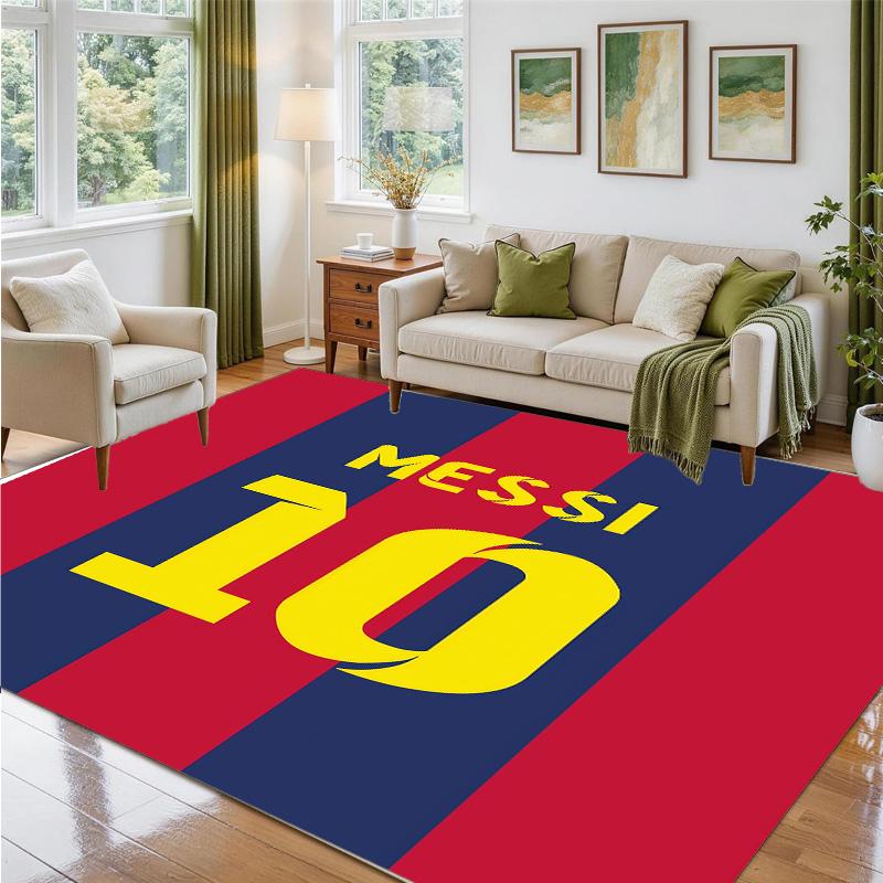 Lionel Messi Design Crystal Velvet Rug Soft Decorative Mat for Bedroom Entrance