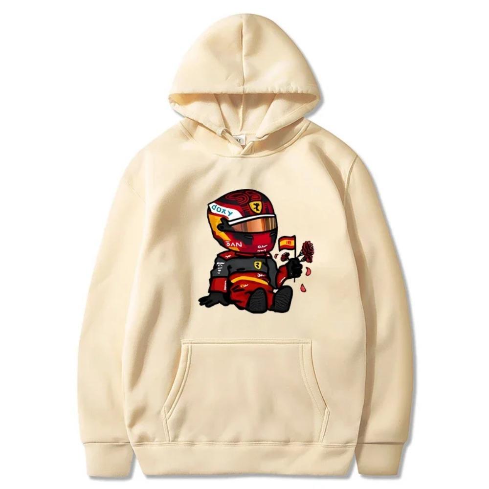 Hanorace Sainz Mini F1 pentru bărbați Jocuri cu desene animate Hanorace cu mânecă lungă Y2k Haine Bărbați Îmbrăcăminte Harajuku Streetwear Femei