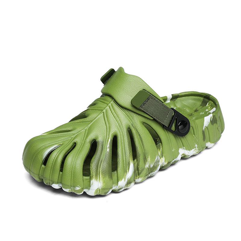 Men's Summer Lightweight Breathable Closed-Toe Monstera Leaf Sandals