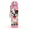 1PC Spot Puppy Dog Watercolor Portrait Print 750ml Color Plastic Sports Water Bottle Leakproof Flip Straw Lid Suitable for Sports Office Home Use