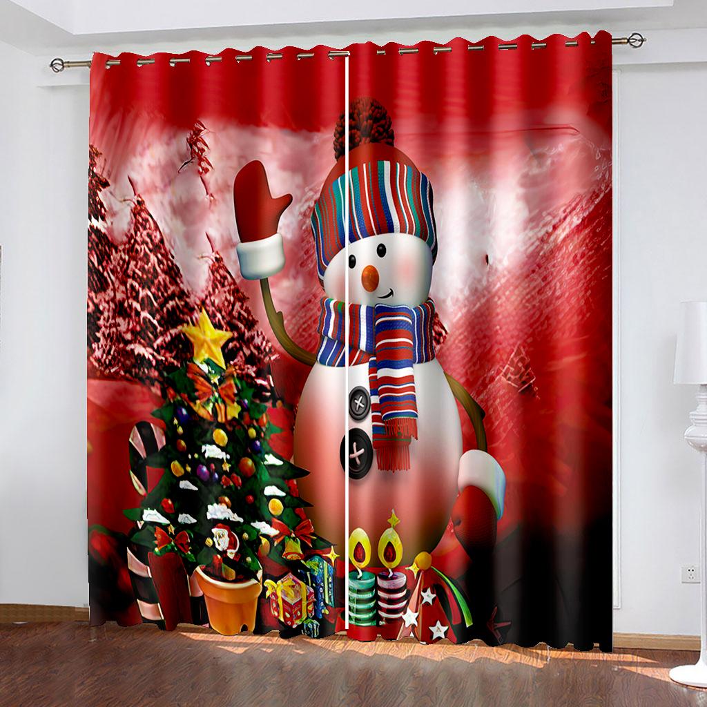 2023 new HD digital printed curtain festival decoration living room balcony home decoration 90 grams polyester fiber curtain fab