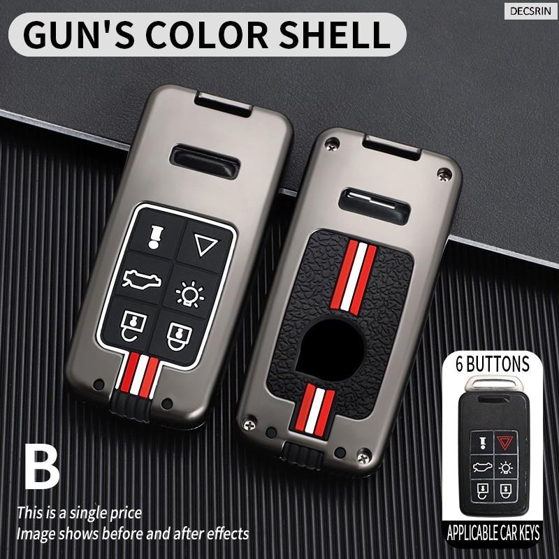 Zinc Alloy+Silicone Car Key Case Cover For Volvo XC60 V60 S60 S80 XC70 V40 5 6 Buttons Remote Key Protection Holder Shell
