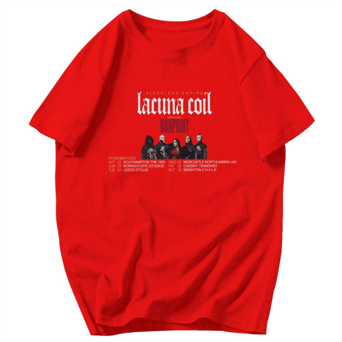 Men T Shirt Lacuna Coil Sleepless Empire Tour 2025 Trendy Idea Y2K Graphic Crewneck Unisex Clothing T Shirts S