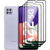 Screen Protector - Tempered Glass - Realme Samsung Galaxy A22 5G - Pack of 3 - 9H Hardness - Black