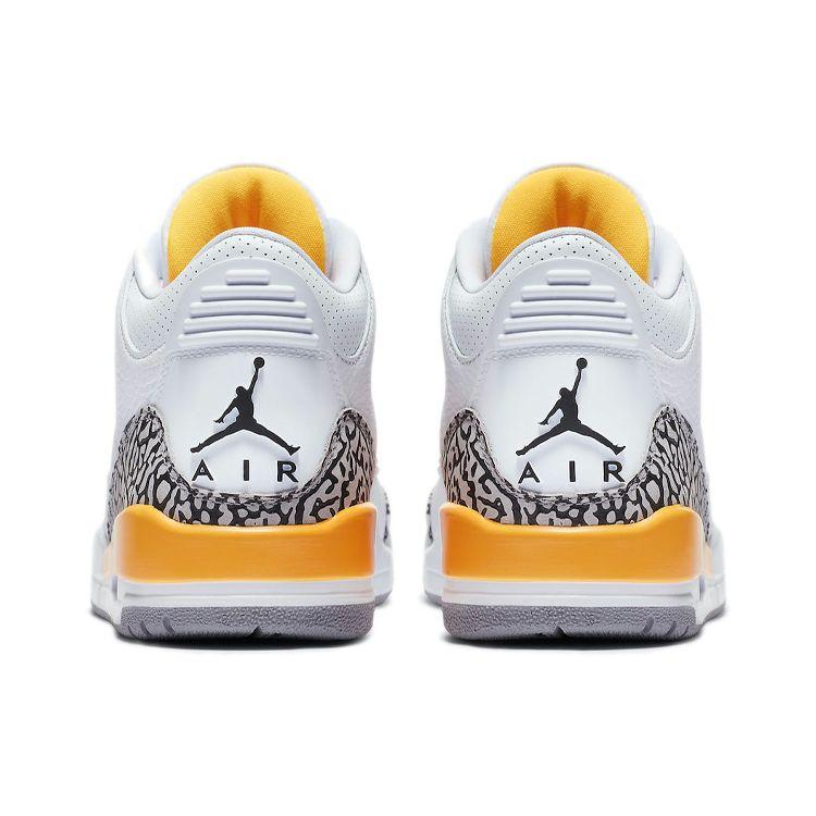 Air Jordan 3 Retro Laser Orange Women Sneakers White Cement-Grey Black CK9246-108