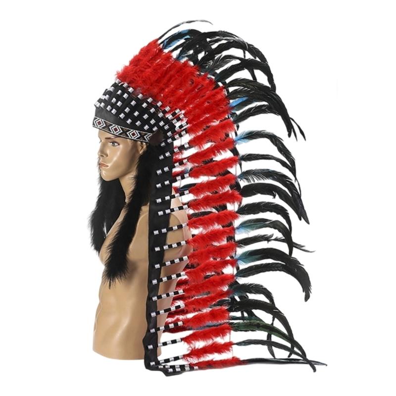 Handcrafted Feather Headdress For Role Play Photography Props And Home Decor Soft Natural Quills Easy To Fold And Carry