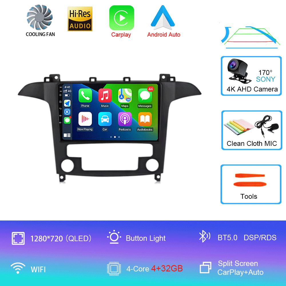 

Android 14 Автомобильное радио Carplay GPS для Ford S-MAX S MAX 1 2006 2007 2008 - 2015 Мультимедиа 2 Din Навигация Головное устройство Стерео Видео