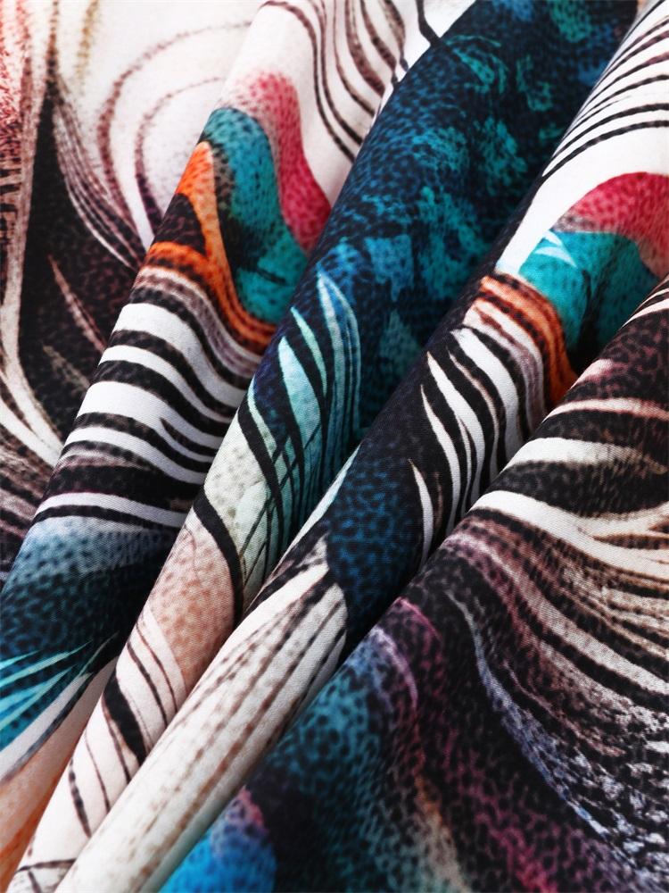 EDOLYNSA Boho Chic Tištěný Volný Kaftan 2024 Léto Dlouhé Šaty Dámské Plážové Oblečení Krytí Plavek Dovolená Ležérní Župan Q1638