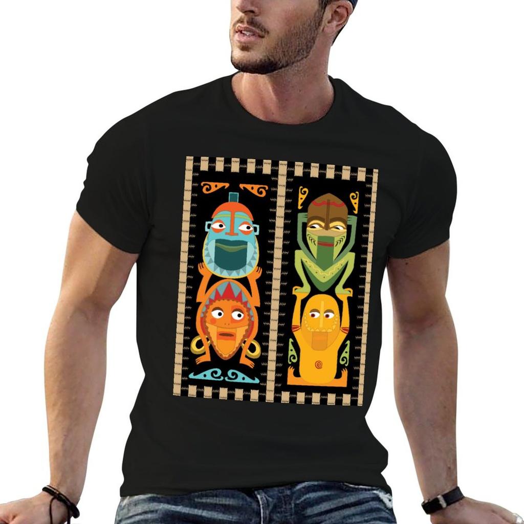 Tropical Hawaiian Polynesian Tiki Totems TShirt Holiday Simple Tee Shirt
