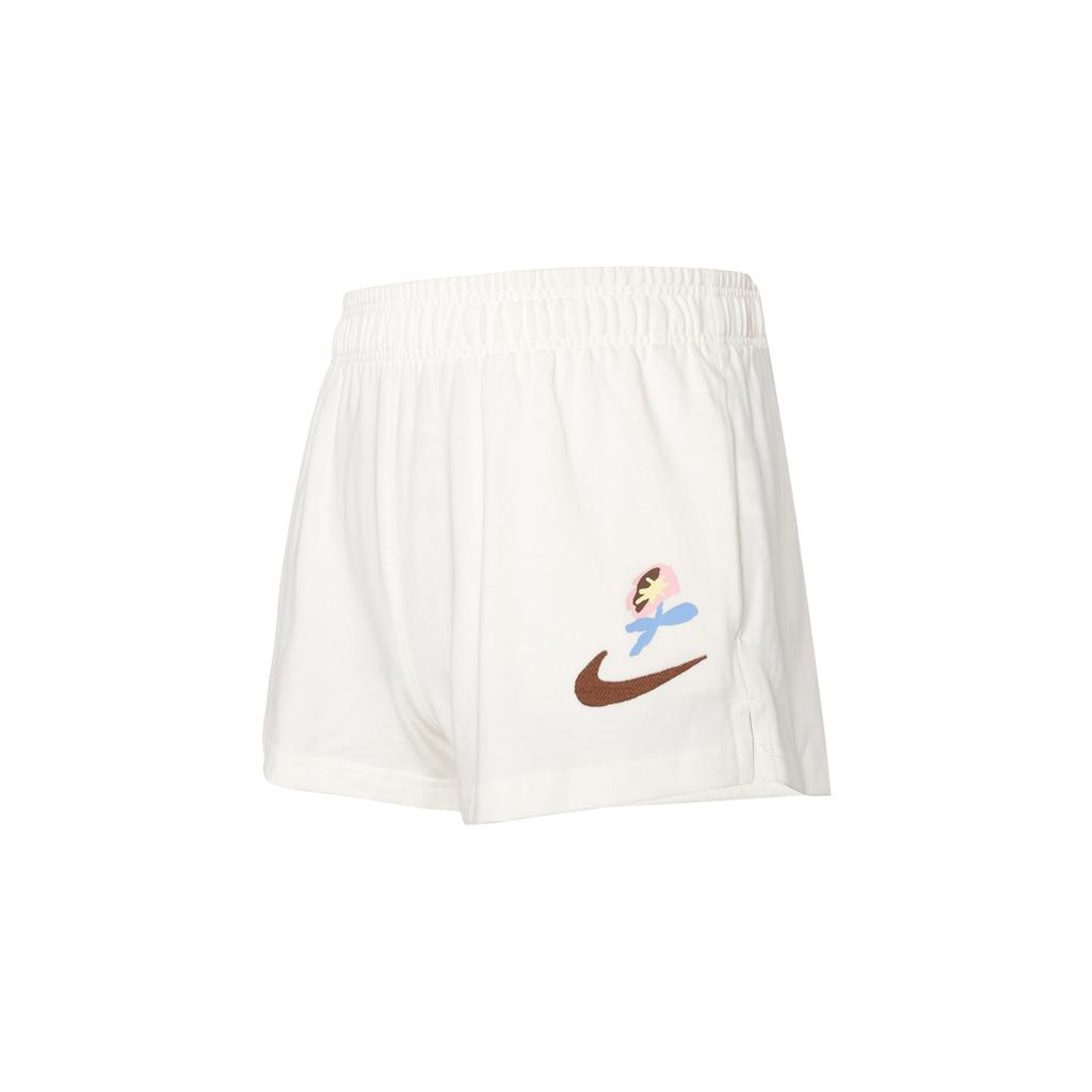 New Nike Sportswear Women's Logo Print Elastic Shorts 'Sail White' FJ7716-133