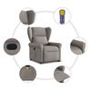 Massage Recliner with Rising Aid Taupe Fabric