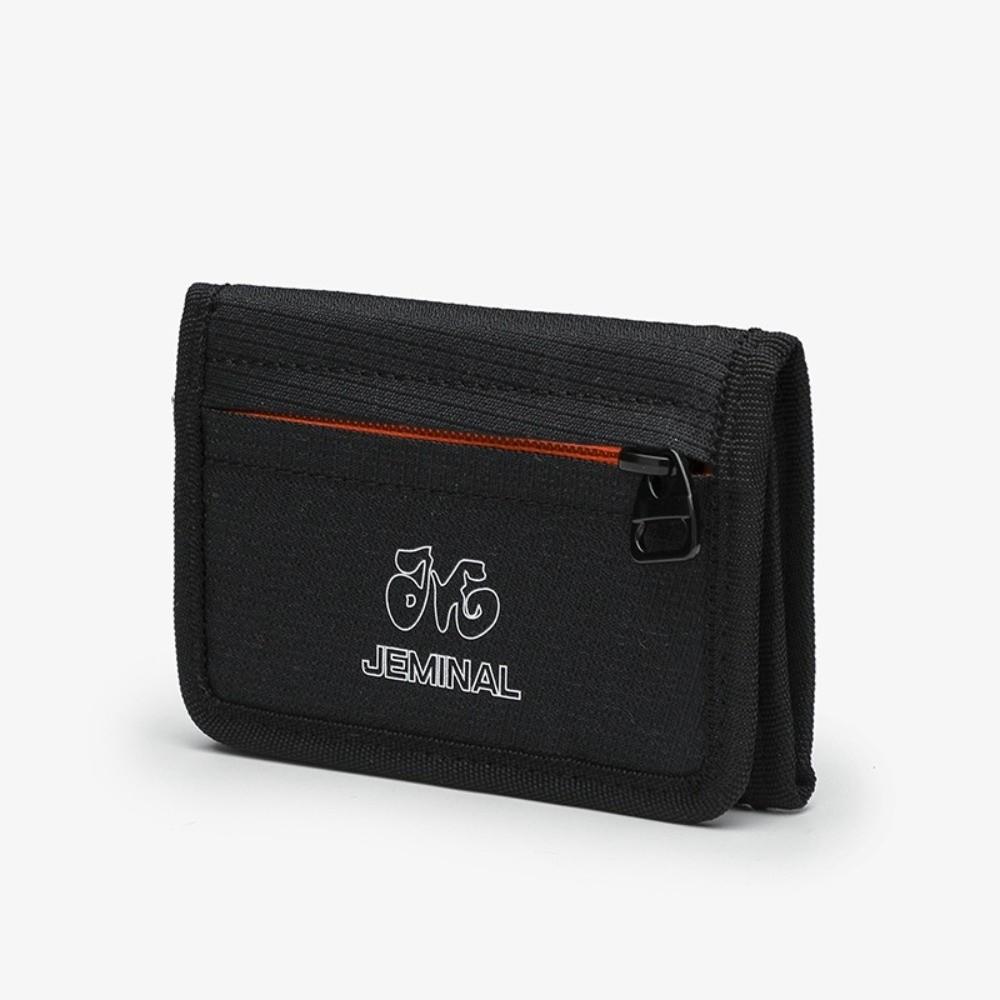 

Casual Zipper Trifold Wallet Canvas Slim Travel Coin Purse Wear-resistant Ultralight Students ID Card Holder for Men Women чорний