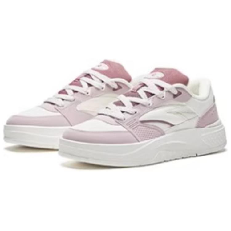 Anta Aoyou Non-Slip Low-Top Skate Shoes Women Sneakers White Pink 922438012-5