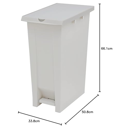 Captain Stag Pedal Pail #70, Double-Door, White, Made In Japan, UY-7058