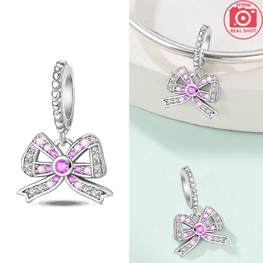 Charms Copper Original Blue Zircon Swan Pendant Butterfly Shoes Bead Fit Bracelet Women Jewelry Diy Accessory Gift