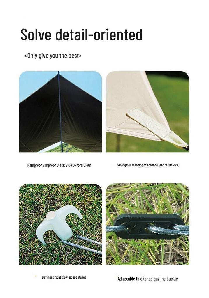 Black Butterfly Portable Camping Canopy: Large Outdoor Sunshade & Rainproof Picnic Tent