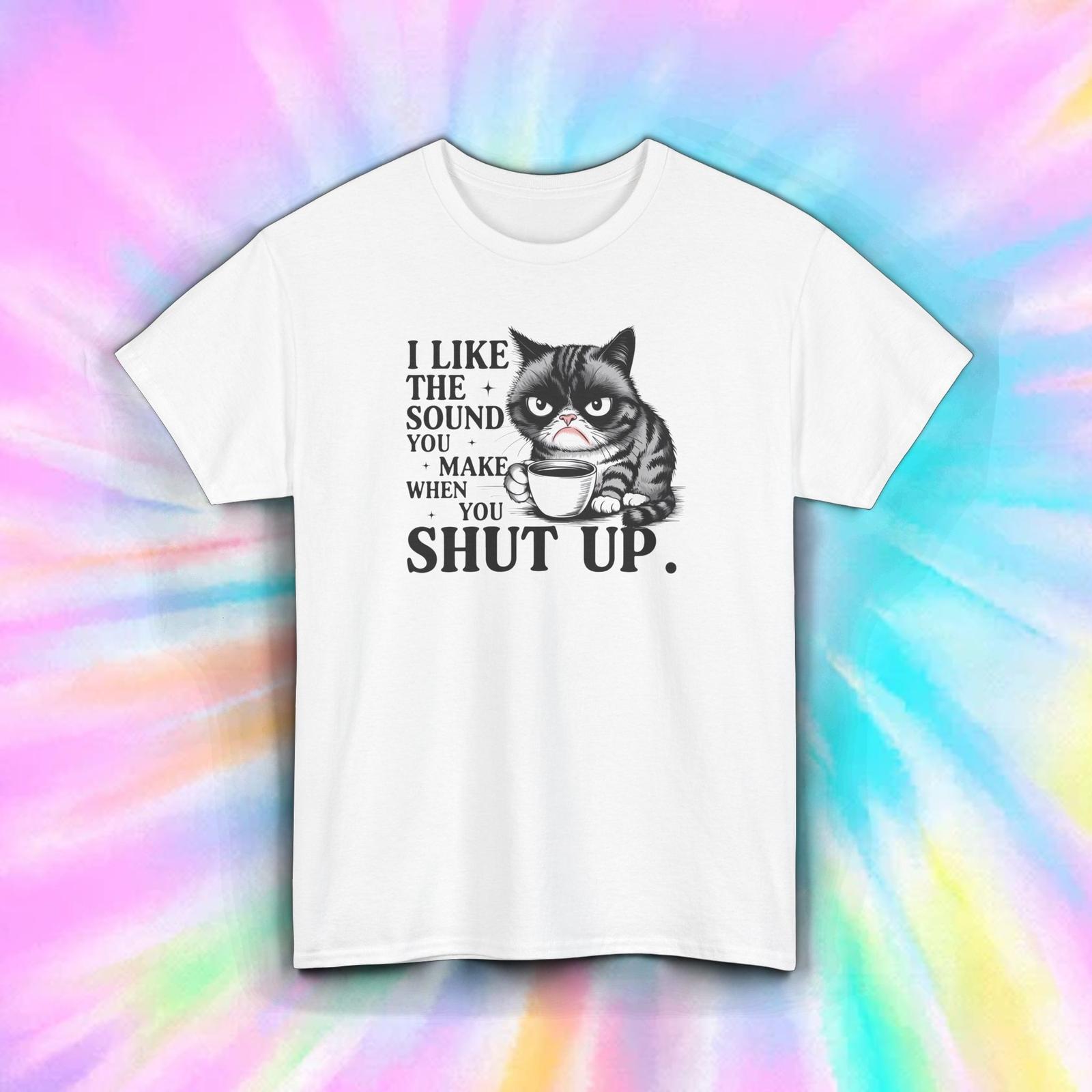 Grumpy Cat Coffee Shirt Funny Sarcastic Shut Up Graphic Tee S-5XL XXXXL