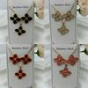 Elegant Gold-Plated Enamel Petal Stainless Steel Women's Stud Earrings