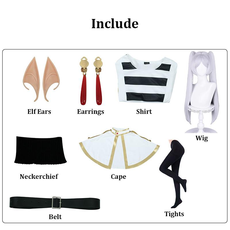 Frieren: Jenseits des Endes der Reise Cosplay Kostüm Anime Sousou no Frieren Kleid Perücken Kinder Mädchen Damen Party Rollenspiel Outfits