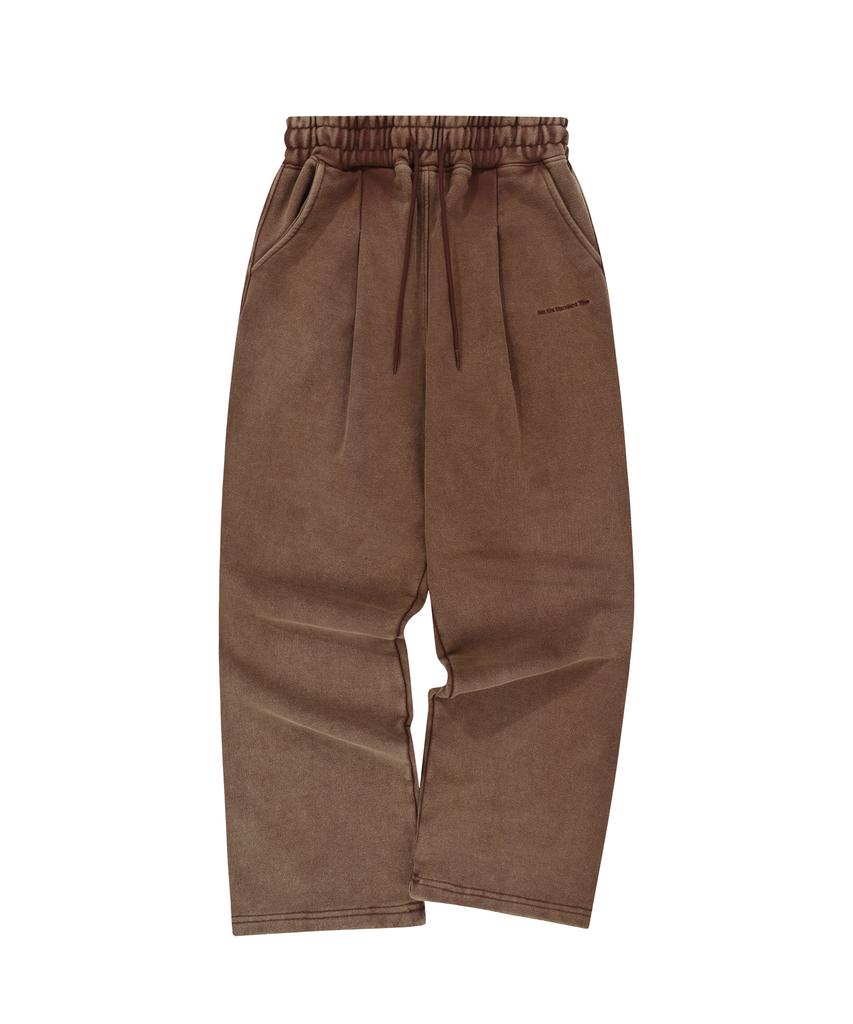 S'EST Washed Pintuck Wide Pants Burgundy