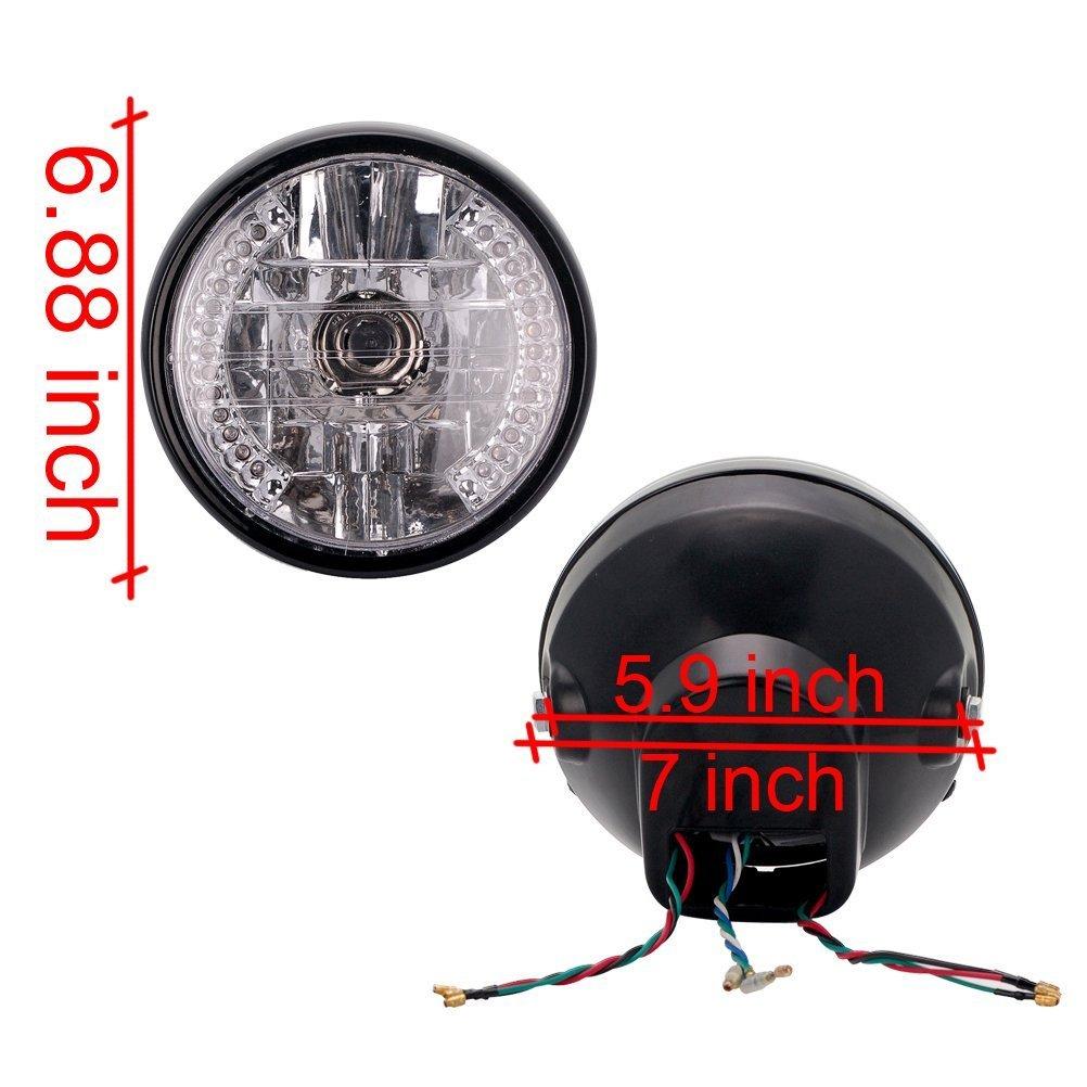 Szmsmy Motorcycle, Multi Headlight, 7.1 Inches (180 Mm), 5.7 Ft (145 Mm), Universal Use, Includes Turn Signals